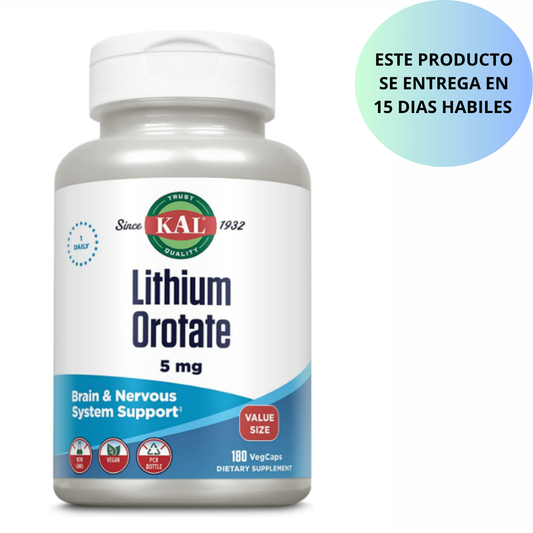 Kal - Lithium Orotate 5mg, 180 capsulas
