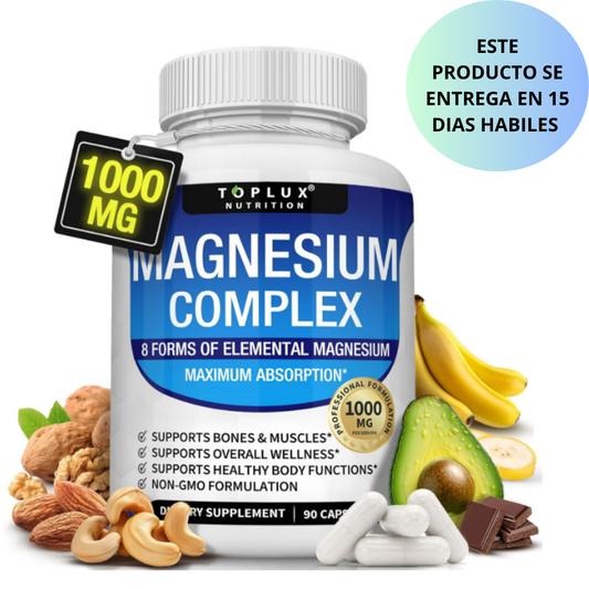 Toplux - Magnesium complex 8 formas de magnesio elemental, 90 capsulas