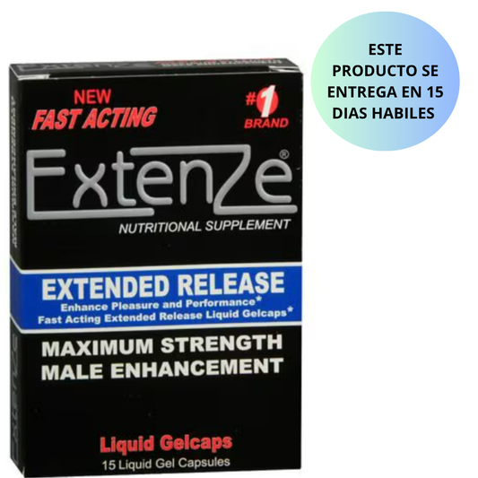 Vitamina para la mejora masculina de liberación prolongada, 15 capsulas -  Extenze