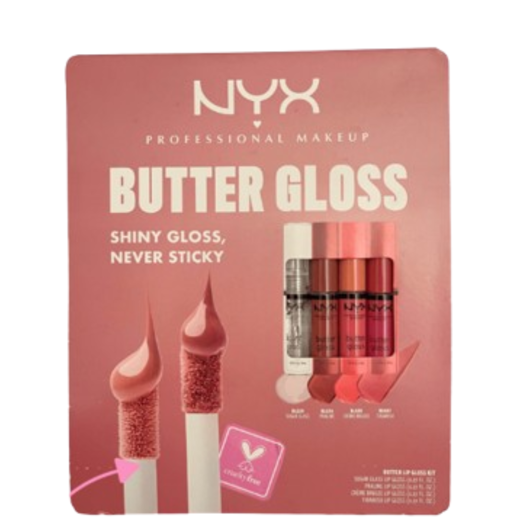 NYX | Butter Gloss Lip Kit 4 piezas 0.27 oz c/u
