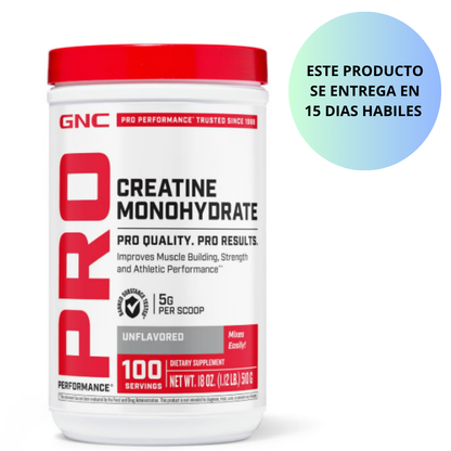 GNC - PRO Creatine Monohydrate sin sabor, 510g