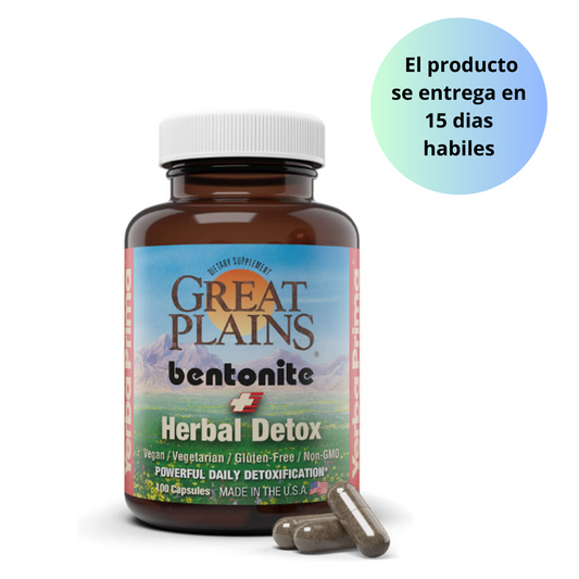 Bentonite + Herbal Detox , 100 capsulas - Great Plains