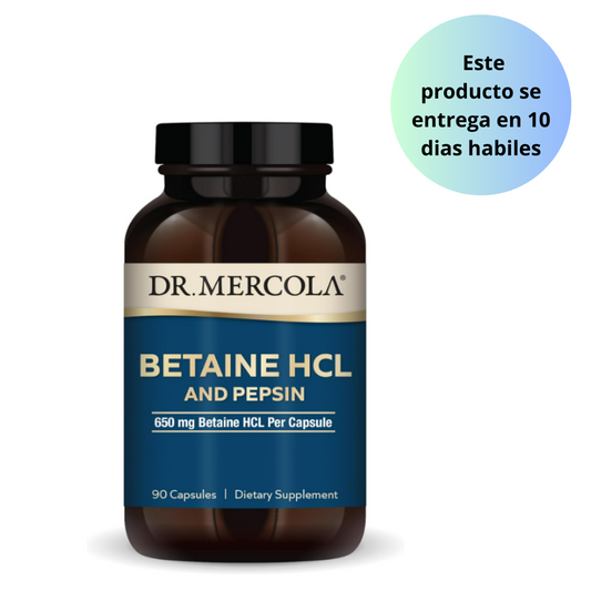 Dr. Mercola Suplemento dietético de betaína HCL y pepsina , 90 capsulas
