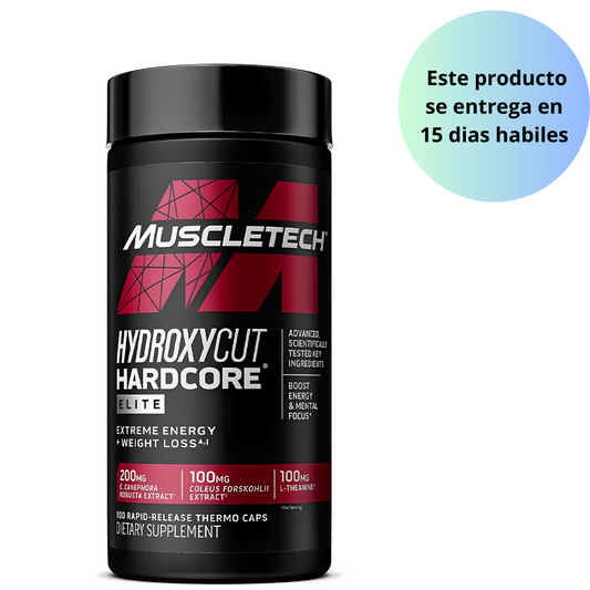 HIDROXICUT HARDCORE ELITE- MUSCLETECH 100 thermo caps de rápida disolución