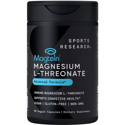 Sports Research Magtein Magnesio L-Threonate, 2000 mg,90 Capsulas