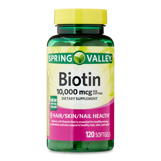 Spring Valley Biotin Softgels, Dietary Supplement, 10,000 mcg 120 softgels
