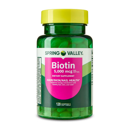 Spring Valley - Biotin 5000 mcg, 120 Softgels
