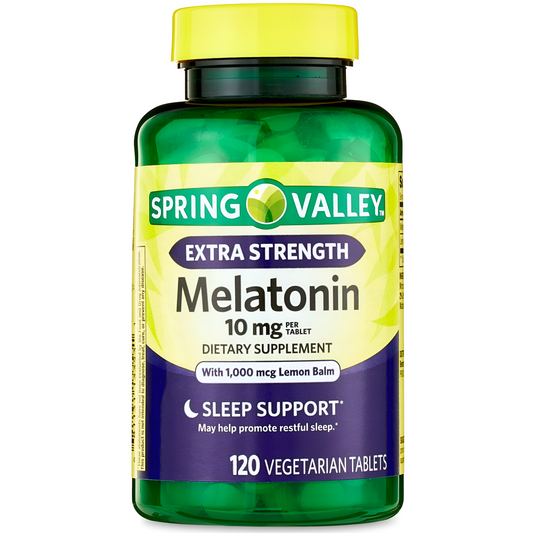 Melatonina de 10mg. Spring Valley Extra fuerte  - 120 Tabletas