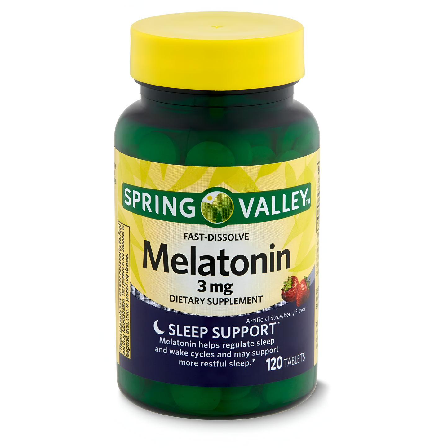 Melatonina 3mg , 120 tabletas sabor a fresa - Spring Valley