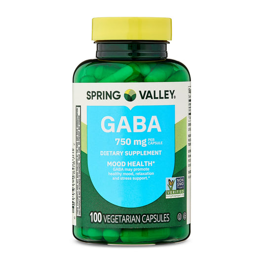 Spring Valley - Gaba 750mg, 100 Capsulas