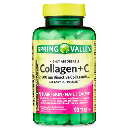 SPRING VALLEY Colágeno + C 2500mg bioacctivos de colageno - 90 tabletas