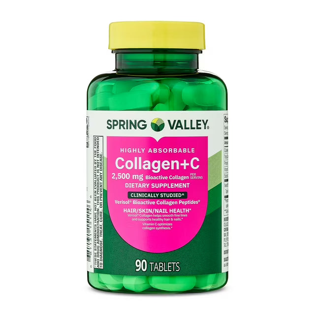 SPRING VALLEY Colágeno + C 2500mg bioacctivos de colageno - 90 tabletas