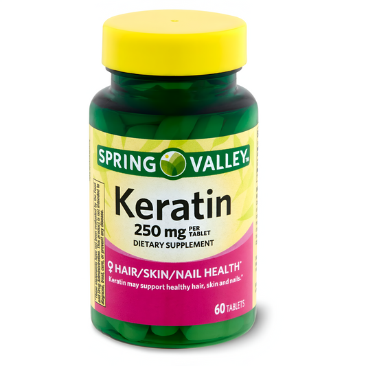 KERATIN SPRING VALLEY  250 MG , 60 tabletas