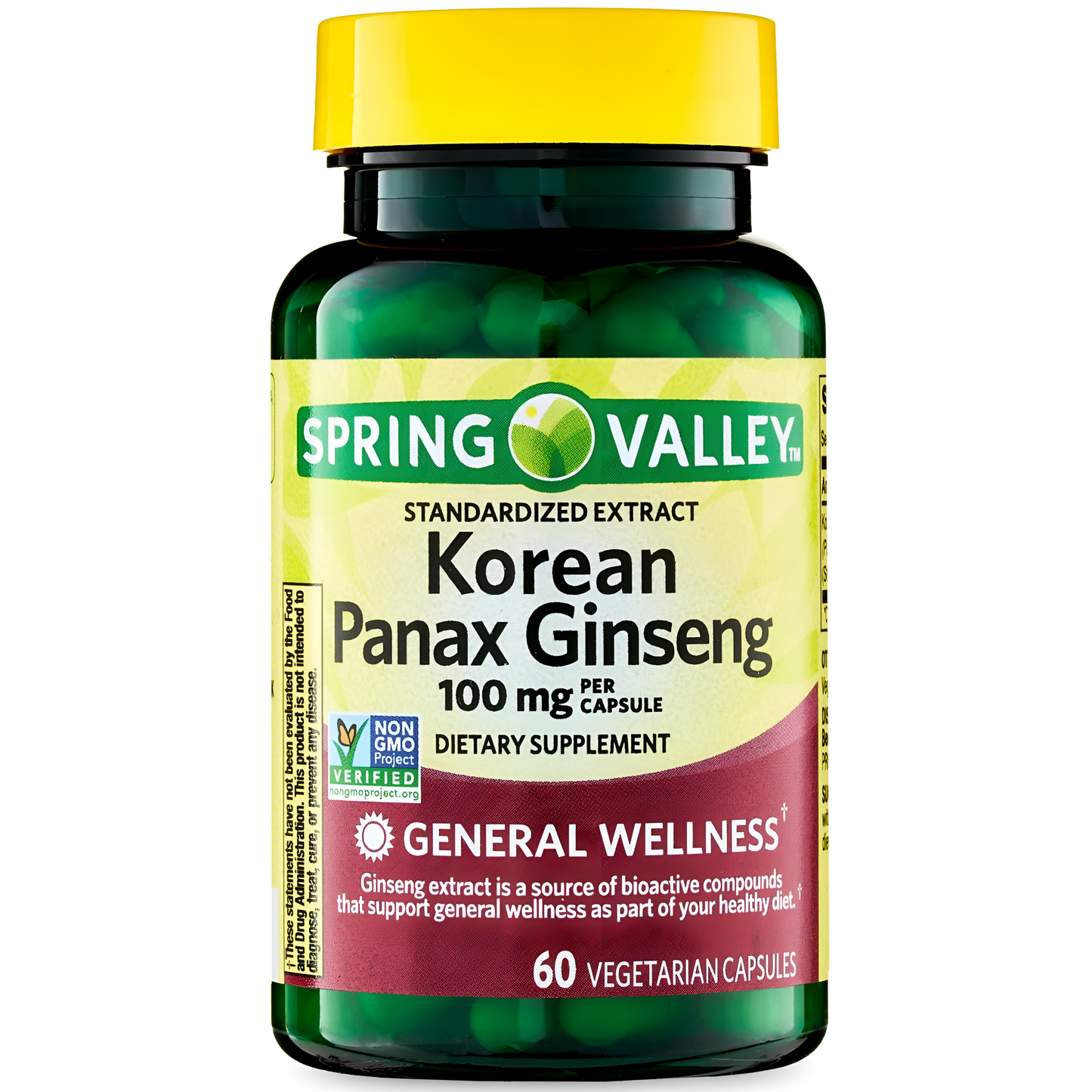 Spring Valley Korean Panax Ginseng , 100 mg, 60 capsulas