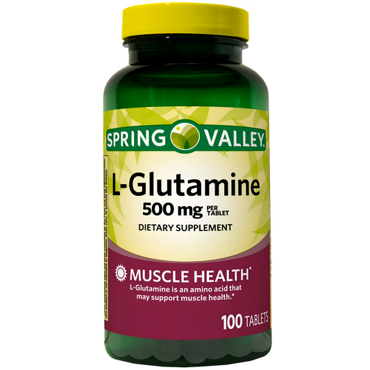 Spring Valley - L-glutamina 500 mg, 100 tabletas