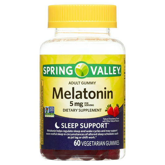 Melatonina en Gomitas  de 5 mg Spring  Valley  60 -120 Gomitas