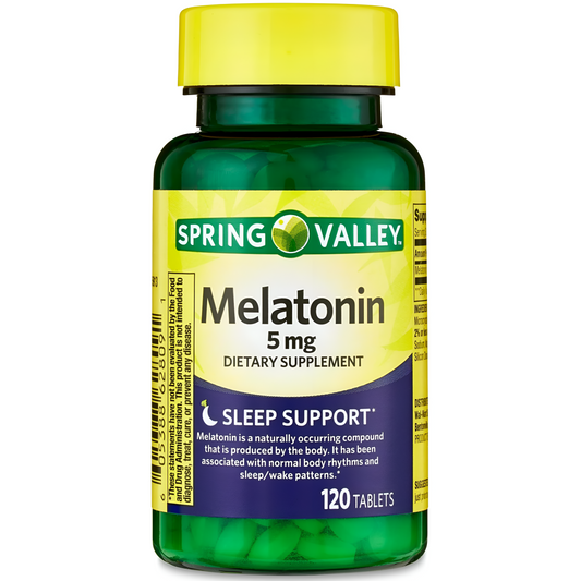 Melatonina de 5mg. Spring Valley - Sin Sabor- 120 Tabletas