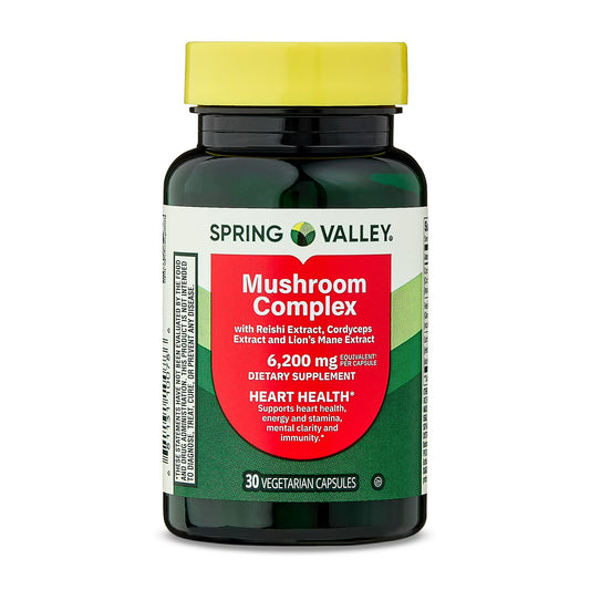 Mushroom complex 6,200mg , 30 capsulas vegetarianas - Spring Valley