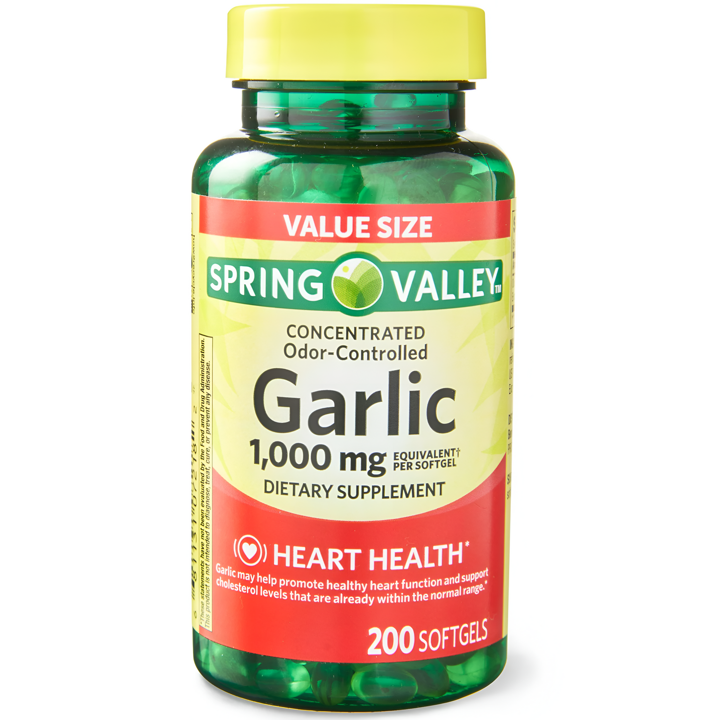 Garlic 1000mg , 200 capsulas  - Spring Valley
