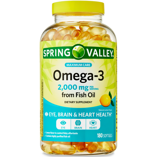 Spring Valley Omega-3 2000 mg - 180 Capsulas de Gel