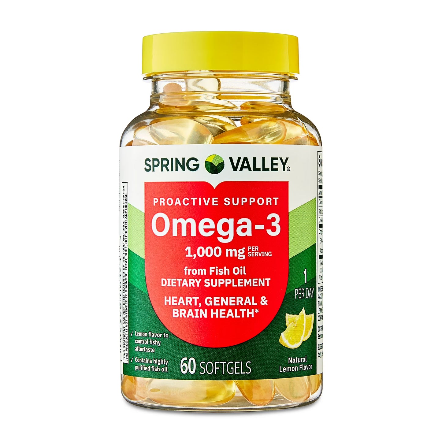 Spring Valley Proactive Support Omega-3, 1000 mg, Cápsulas Blandas