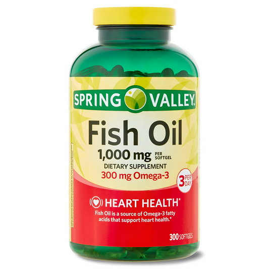 Omega-3 Fish Oil Spring Valley 1000mg 300 capsulas de gel