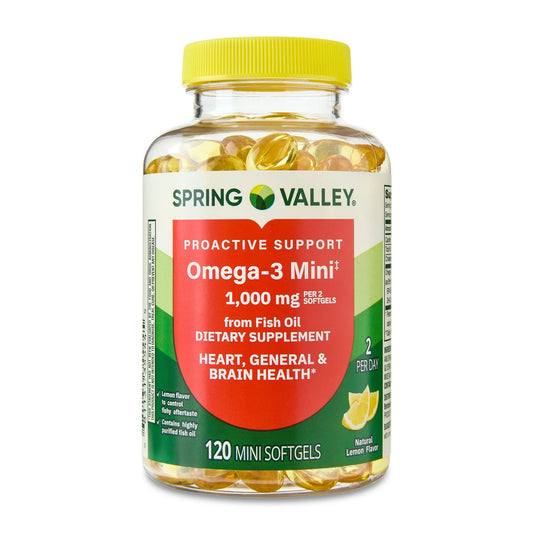 Omega-3 Mini Fish Oil Spring Valley 1000 mg,  120 Capsulas