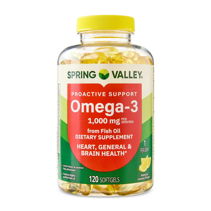 Spring Valley Proactive Support Omega-3, 1000 mg, Cápsulas Blandas