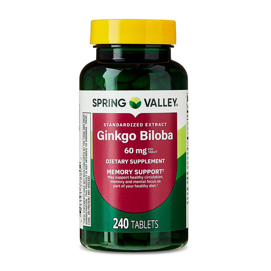 Spring Valley - Ginkgo Biloba 60mg, 240 Tabletas