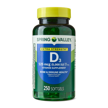 Spring Valley - Vitamina D3 125mcg (5000 IU) Extra Strength en Softgels