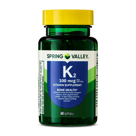 Vitamina K2 - Spring Valley - 100 mcg - 60 Capsulas blandas
