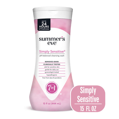 Summer’s Eve - Gel de higiene íntima diaria Simply Sensitive (para todo el cuerpo),444ml