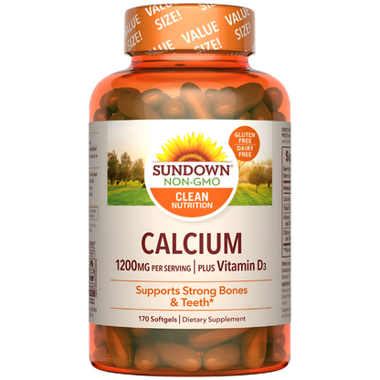 Calcio Sundown Naturals 1200mg  + Vitamina D3 - 170  Capsulas Blandas