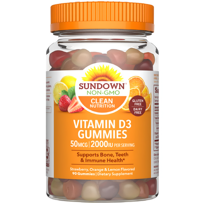 Sundown Naturals Vitamina D3 en Gomitas  2000 IU, en gomitas
