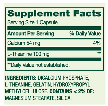 L-Theanine 100mg , 100 capsulas - Spring Valley