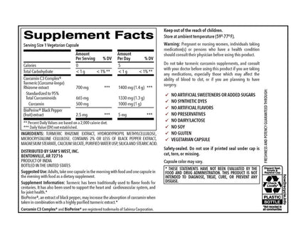 Cúrcuma Turmeric  Extra Fuerte de Member's Mark 1400 mg.- 180 Capsulas