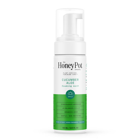 The Honey Pot Company, Gel de Lavado  femenino en espuma con aloe y pepino, 163 ml