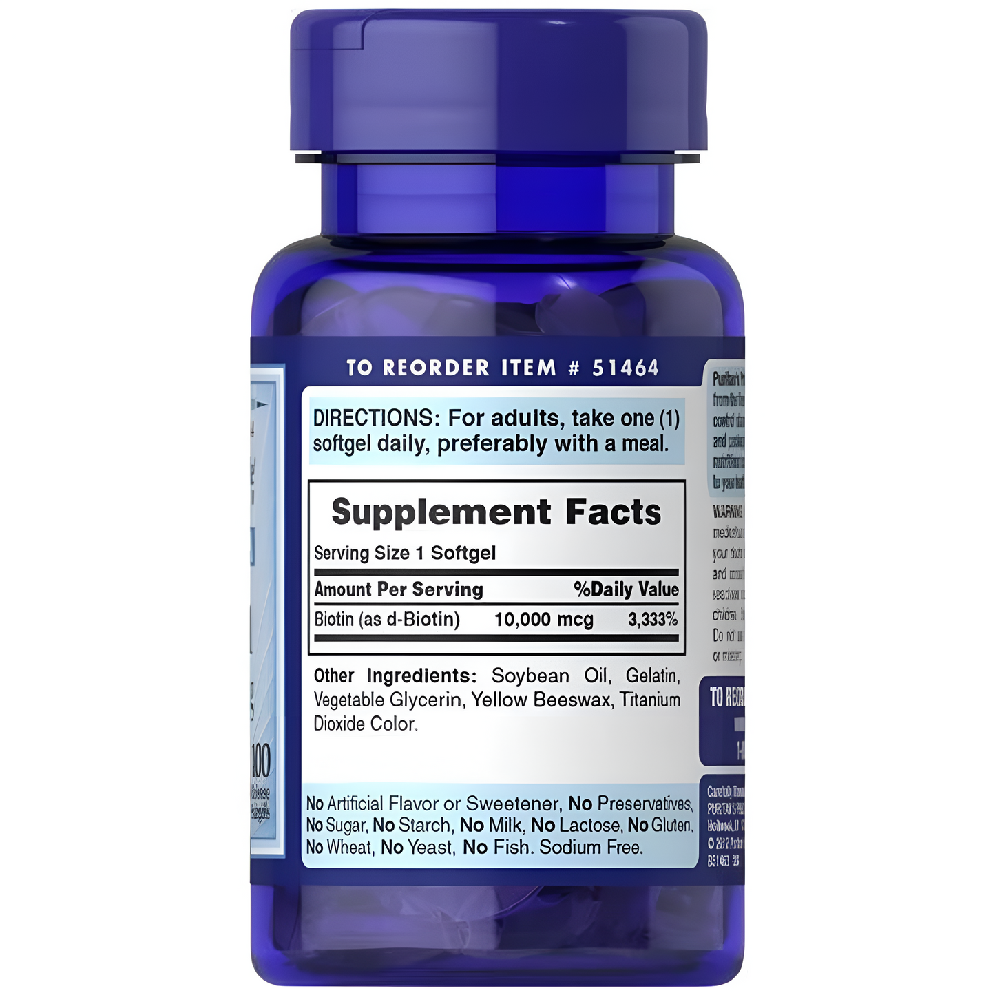 BIOTIN PURITAN'S PRIDE - 10,000 mcg