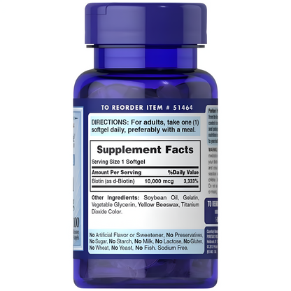 BIOTIN PURITAN'S PRIDE - 10,000 mcg
