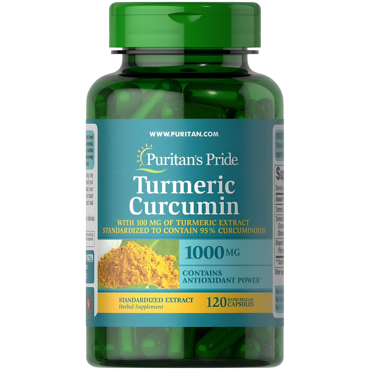 Curcumia Turmeric Puritan's Pride  1,000 mg , 120 capsulas