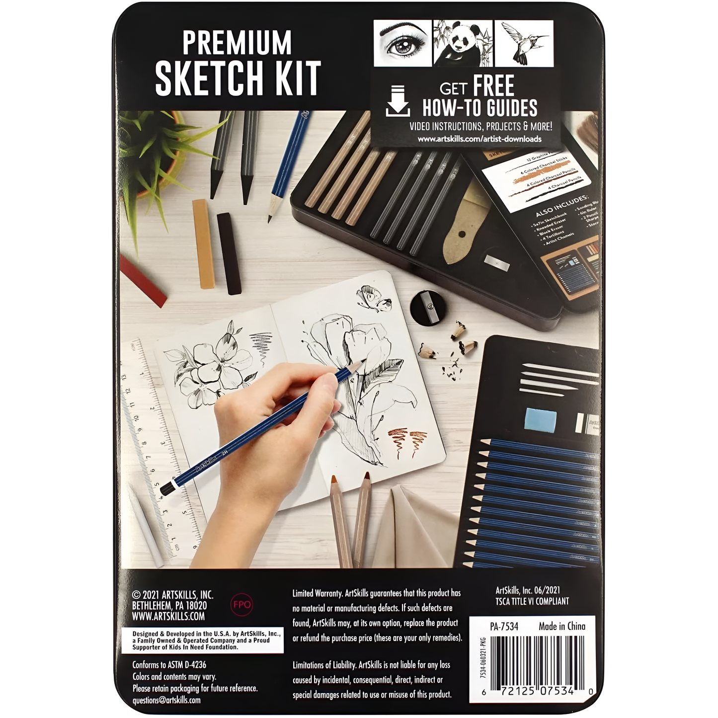 ArtSkills Surtido de alta calidad kit de boceto y dibujo, 39 piezas