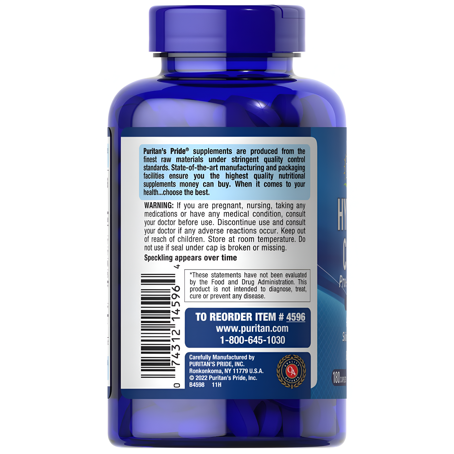 Hydrolyzed Collagen - colageno hidrolizado Puritan's Pride 180 cápsulas