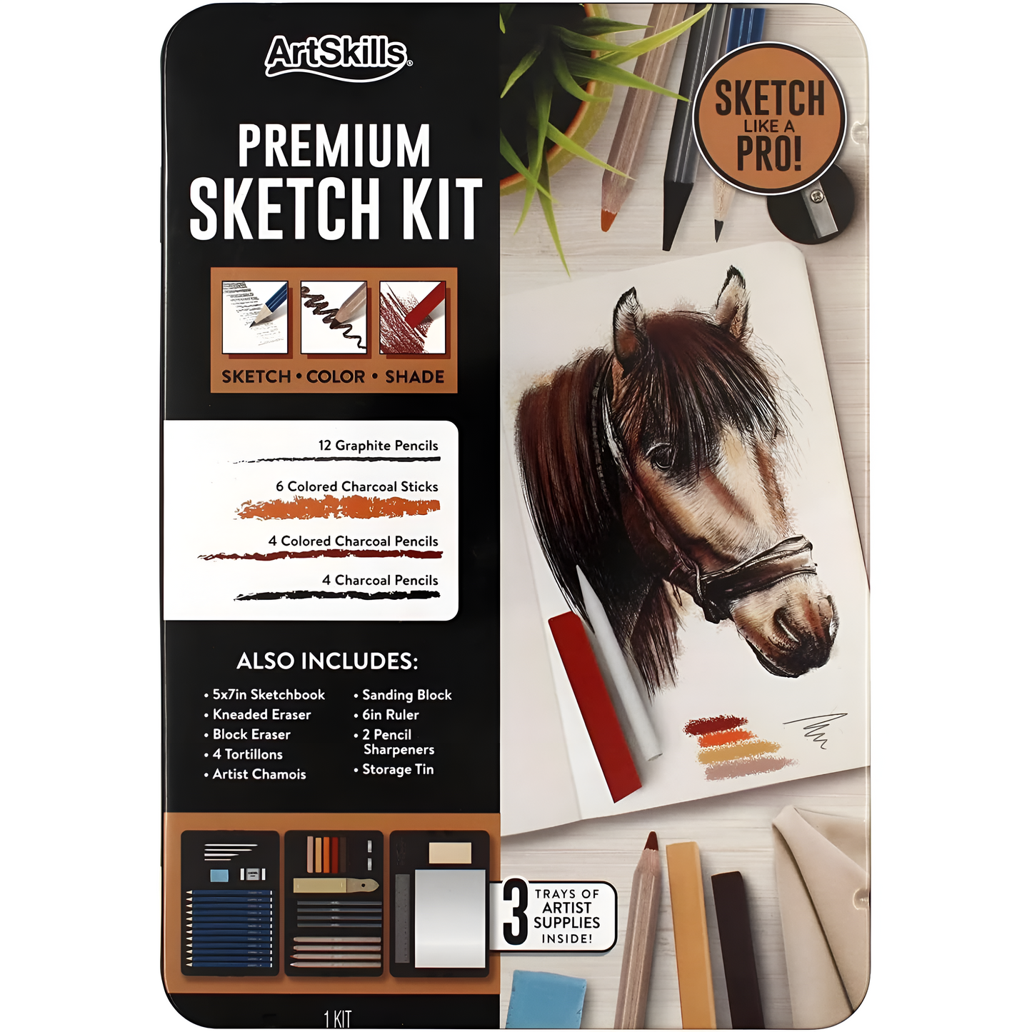 ArtSkills Surtido de alta calidad kit de boceto y dibujo, 39 piezas