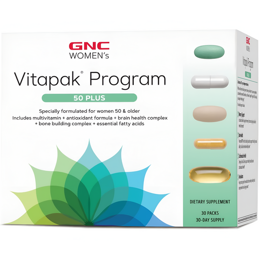 GNC Ultra Mega Programa Vitapak 50 Plus para mujer , 30 packs