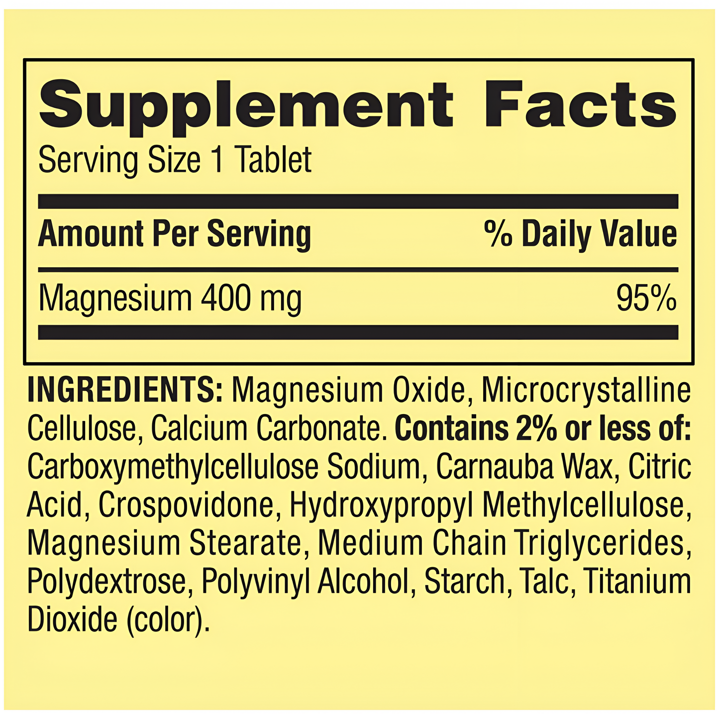 Magnesio Extra Fuerte  de 400mg 250 tabletas - Spring Valley