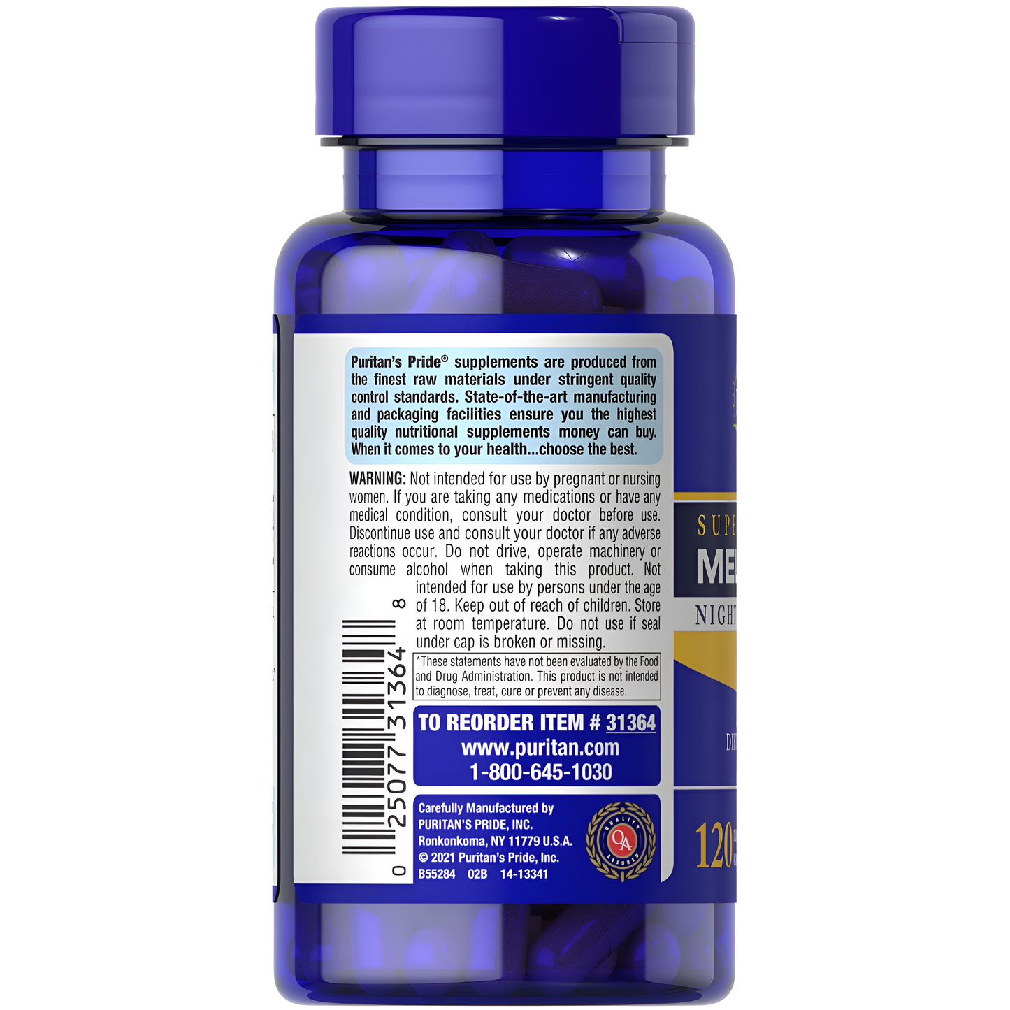 Melatonina de 10 Mg  Puritans Pride  Tabletas
