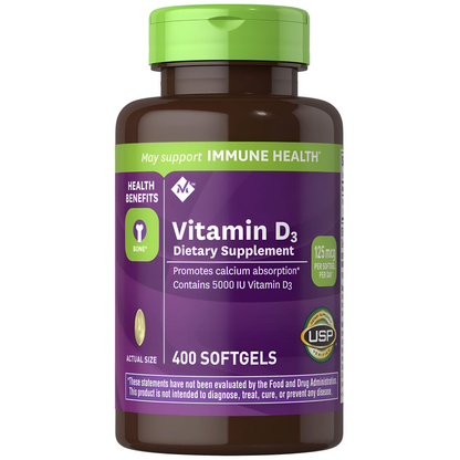 Vitamina D3 - Members Mark - 400 Capsulas blandas (5000 iu)