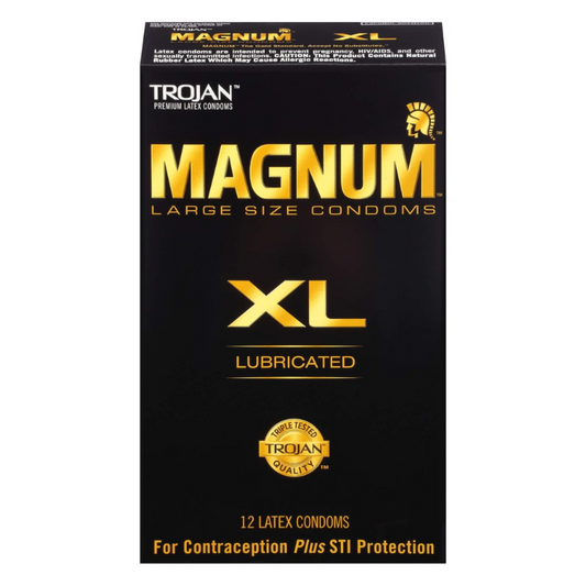 TROJAN Magnum XL Lubricated Premium Latex Condoms