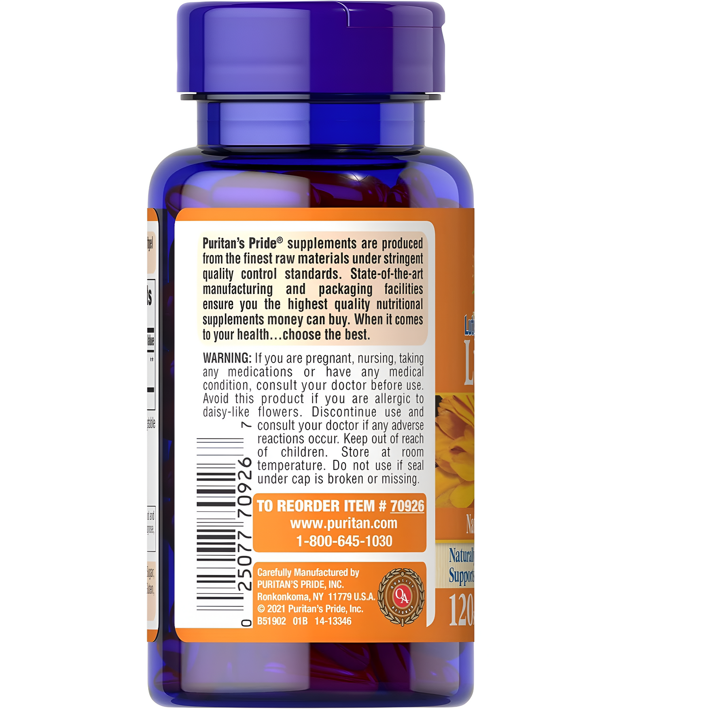 Puritan's Pride Luteína 40 mg - 120 capsulas blandas