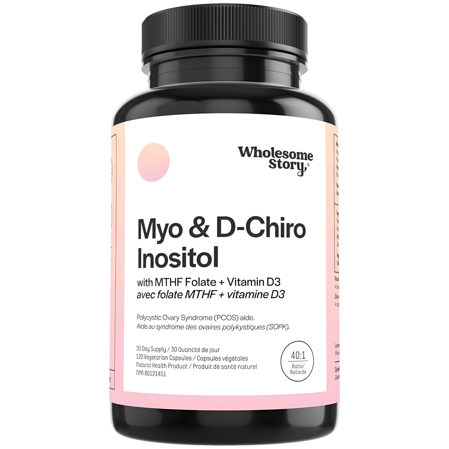 Myo-Inositol & D-Chiro Inositol con MTHF, Folate, Vitamin D, Apoyo a la funcion Ovarica- balance Hormonal- Ovario Poliquistico y Fertilidad Femenina